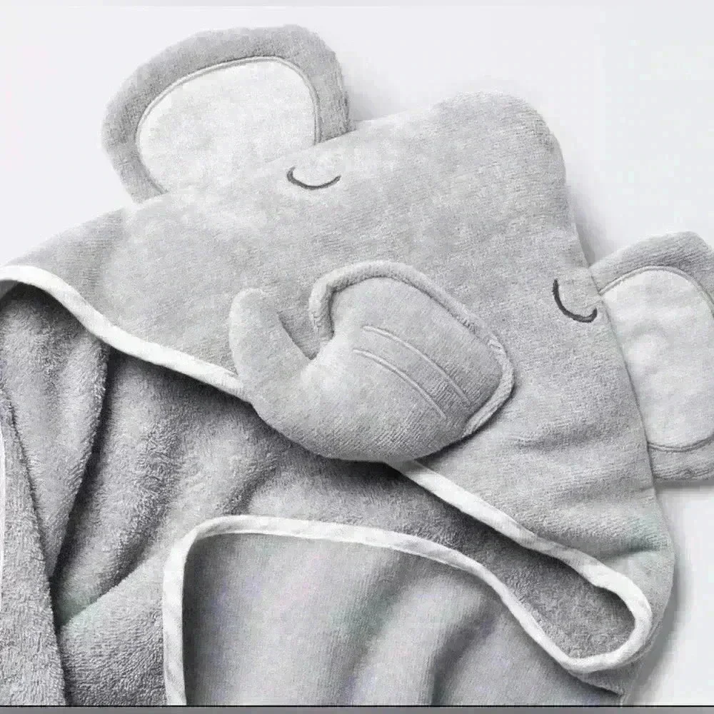 New Cloud Island Elephant Hooded Infant Bath Towel Gray 30